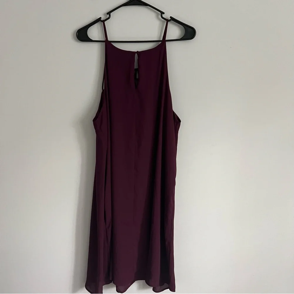 Maurices Wine Purple Sleeveless Cutout Detailed Shift Dress